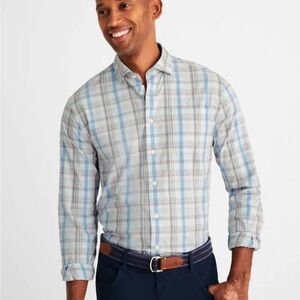 johnnie-O Button Down Long Sleeve Shirt Men’s XL Malibu Blue Gray Red Plaid